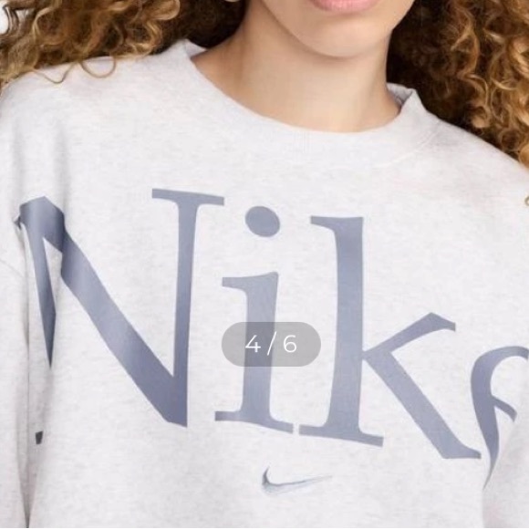 Nike Women's Light Gray oversized phoenix Sweatshirt sz XL - Picture 3 of 6